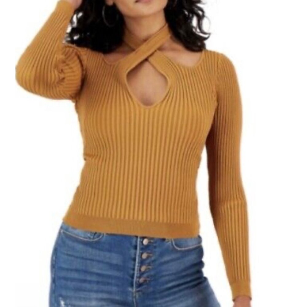 MinkPink Pecan XS Ribbed Top NWT